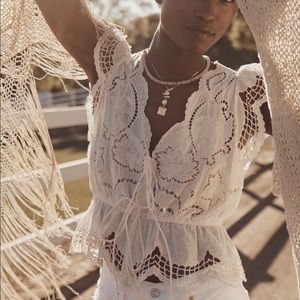 Anthropologie Lace V-neck Blouse